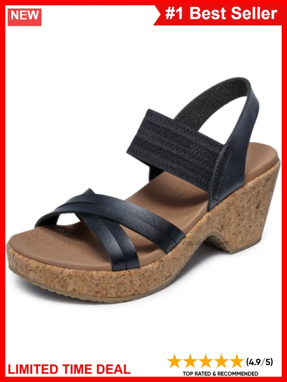 Womens Brystol Night Skies Wedge Sandals Cork Strappy 3 Inch Platform